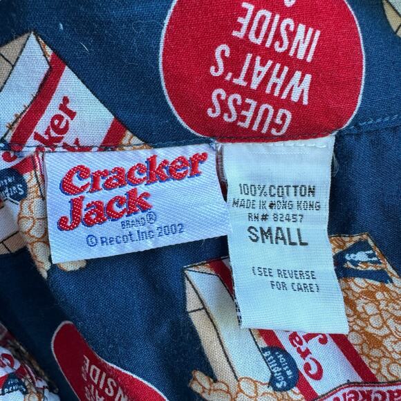 Cracker Jack '02 Vintage Button Front Shirt Small 100% Cotton Made in Hong Kong - Picture 8 of 8